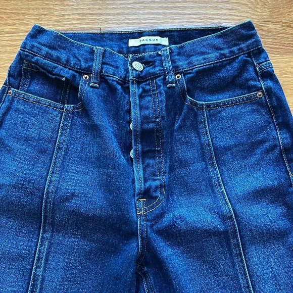 💫2/$10💫 PACSUN Ultra High Rise Slim Split Raw Hem Jeans Dark Wash 26 - Picture 4 of 7